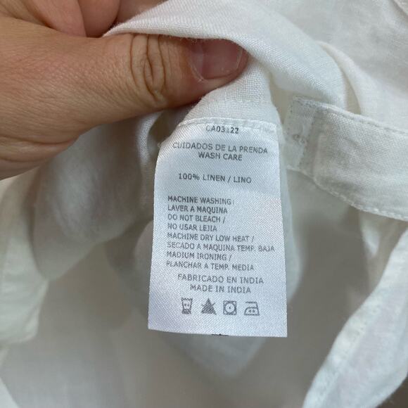 Creation White Linen Button Down Size XXL - Picture 7 of 9